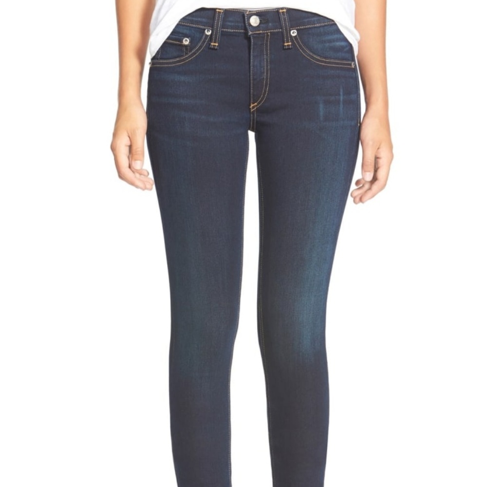Rag and Bone Skinny Stretch Jeans in Dark Wash 26